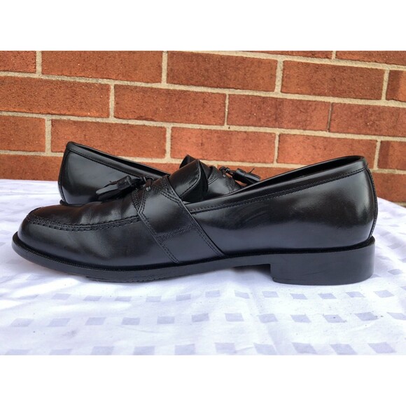 BOSTONIAN Men Leather Slip-On moccasins Tassle Black shoes size US 10 D main image 8